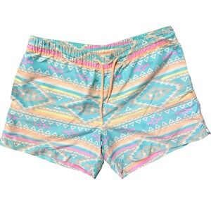 Chubbies The Rad-icals Swim Trunks Blue Geometric Tribal Print Mens Shorts